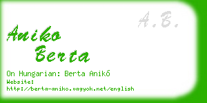 aniko berta business card